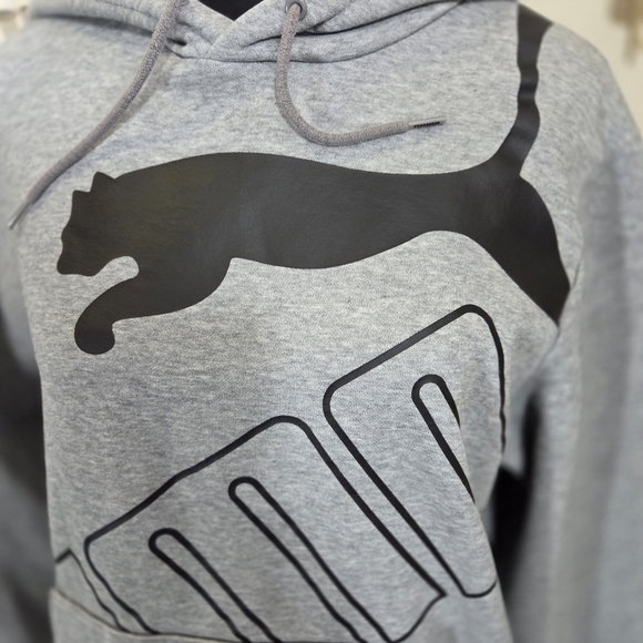Puma Gray Hoodie with Black Logo Med - Picture 3 of 4
